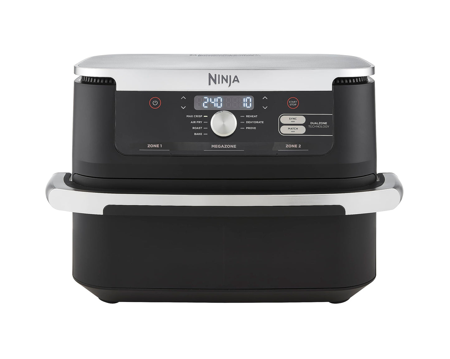 Ninja Foodi FlexDrawer Dual Zone Heißluftfritteuse 7-in-1, 10,4L Airfryer Schwarz AF500EU